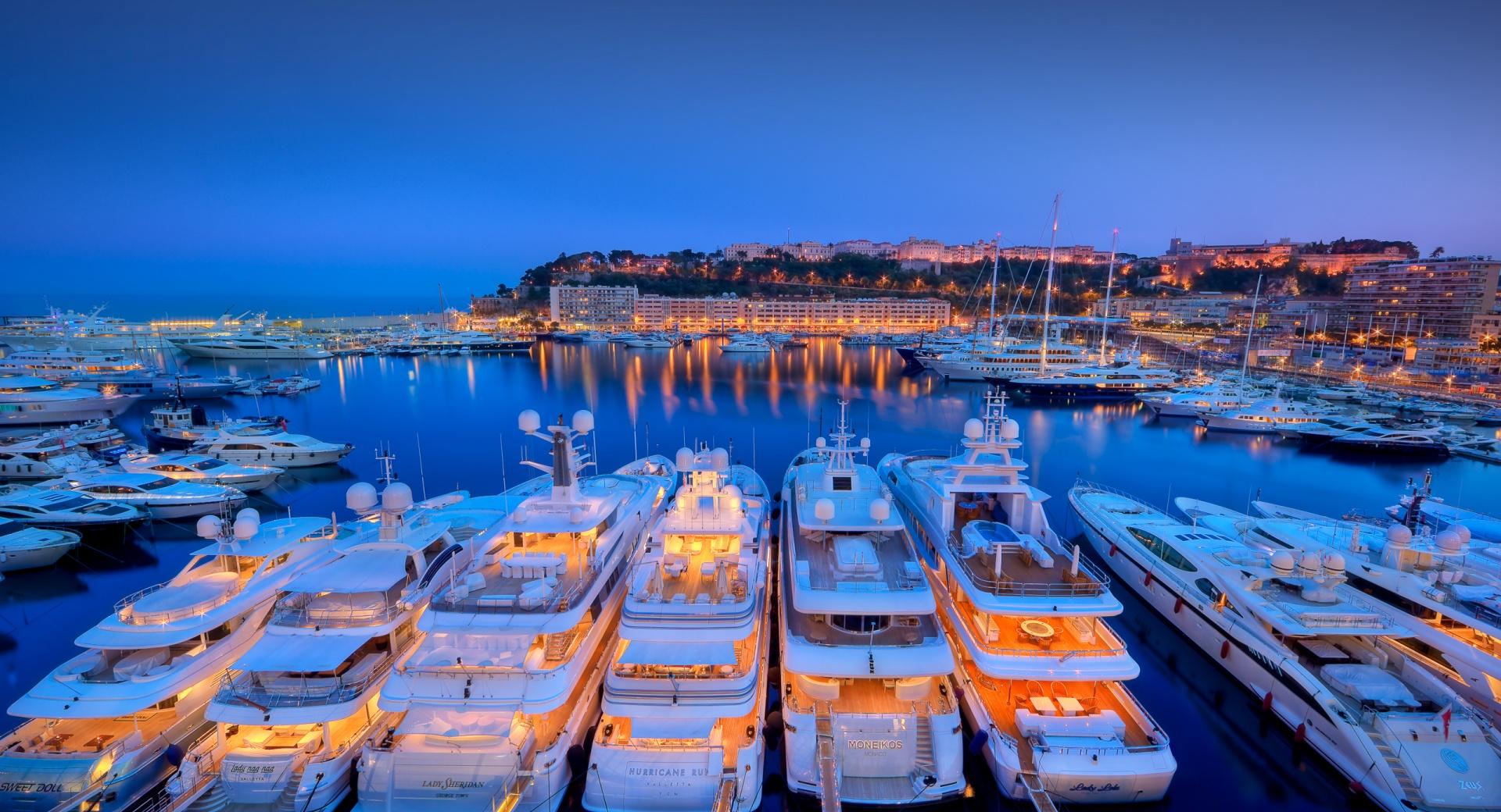 Yachts At Night at 1600 x 1200 size wallpapers HD quality