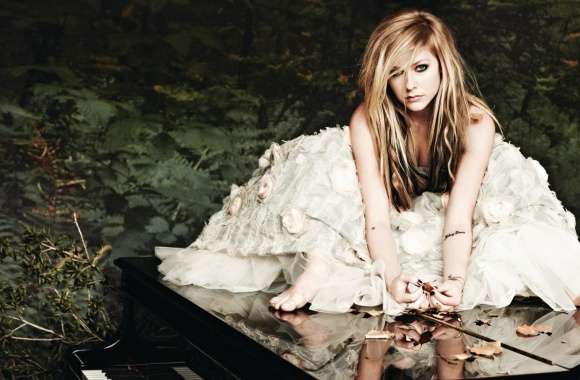 Avril Lavigne In A White Dress