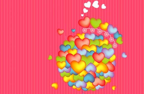 Colorful Hearts For Valentine