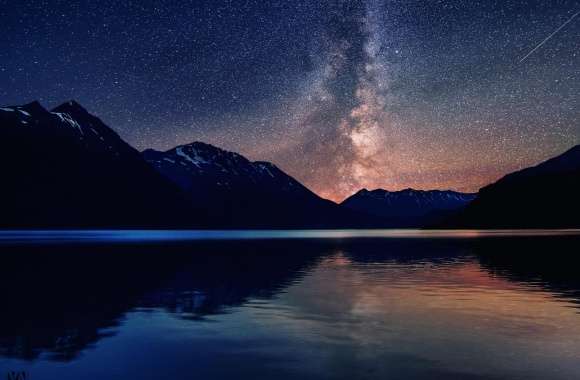 Milky Way Mountains Landscape by Yakub Nihat