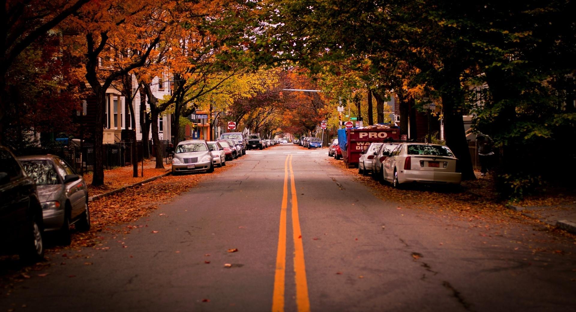 American Town, Autumn at 640 x 1136 iPhone 5 size wallpapers HD quality