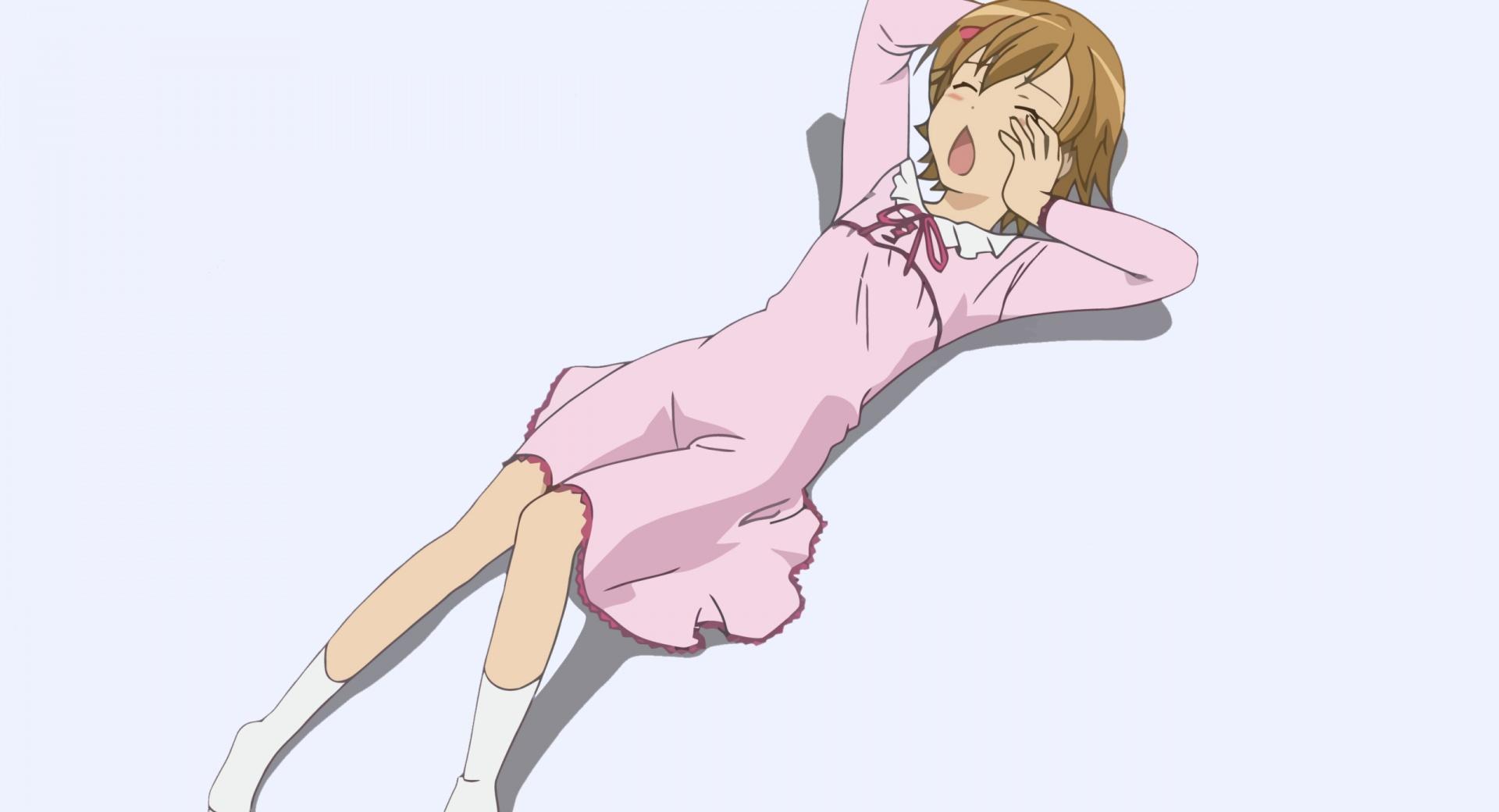 Anime Sleeping Girl at 2048 x 2048 iPad size wallpapers HD quality