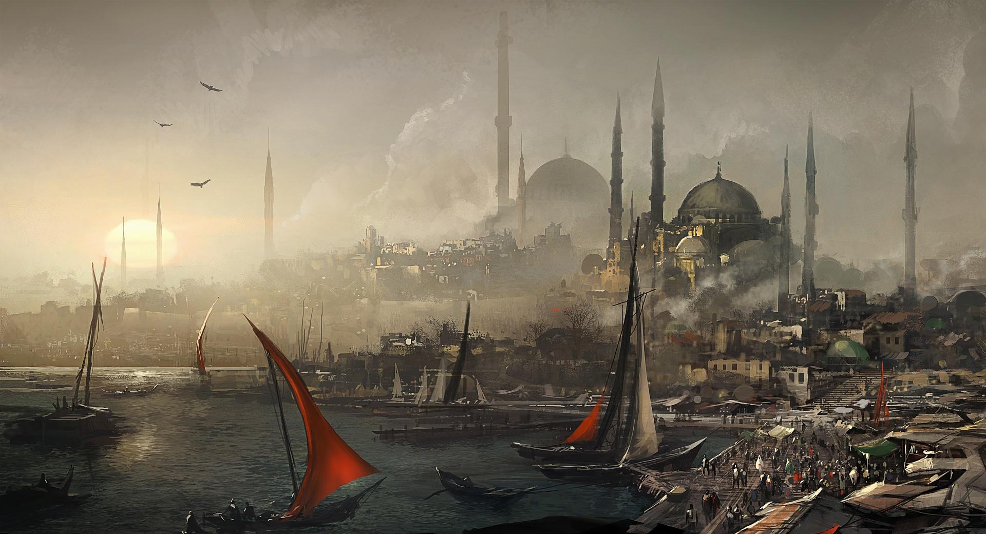 Assassins Creed The City Port at 640 x 960 iPhone 4 size wallpapers HD quality