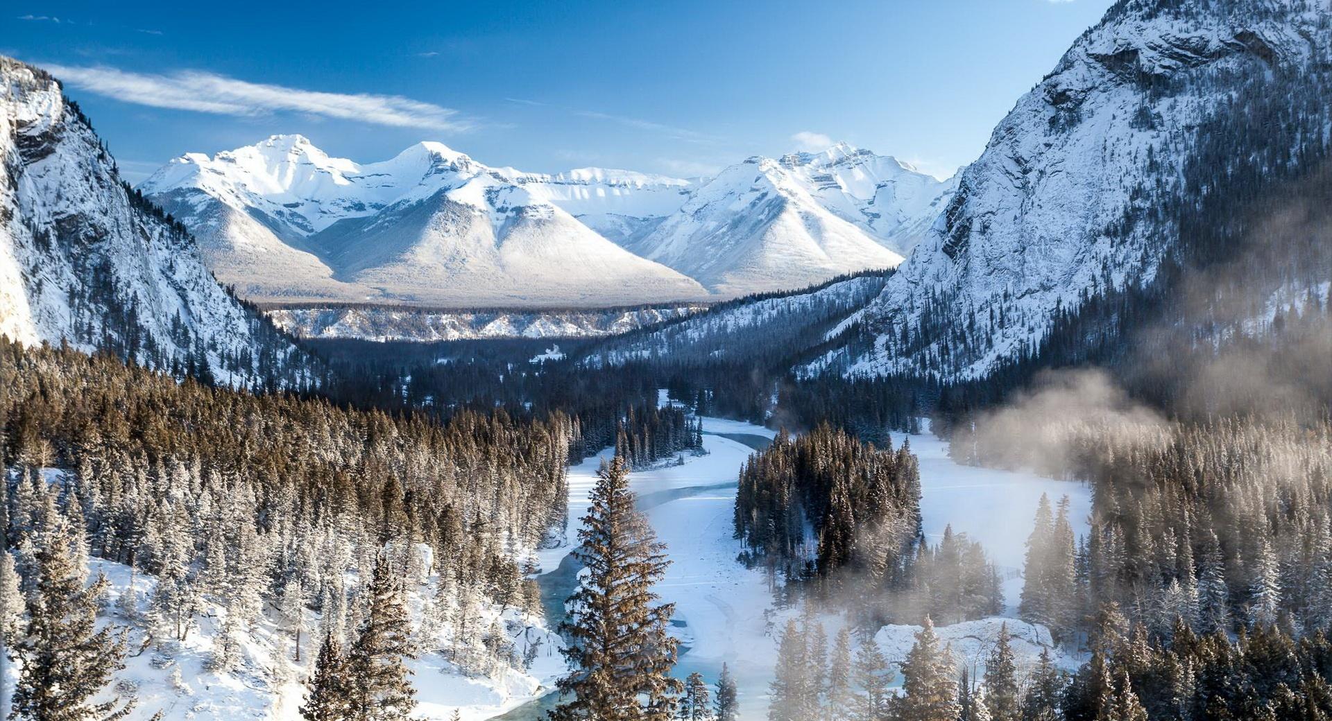 Banff Park Beautiful Winter at 1024 x 1024 iPad size wallpapers HD quality