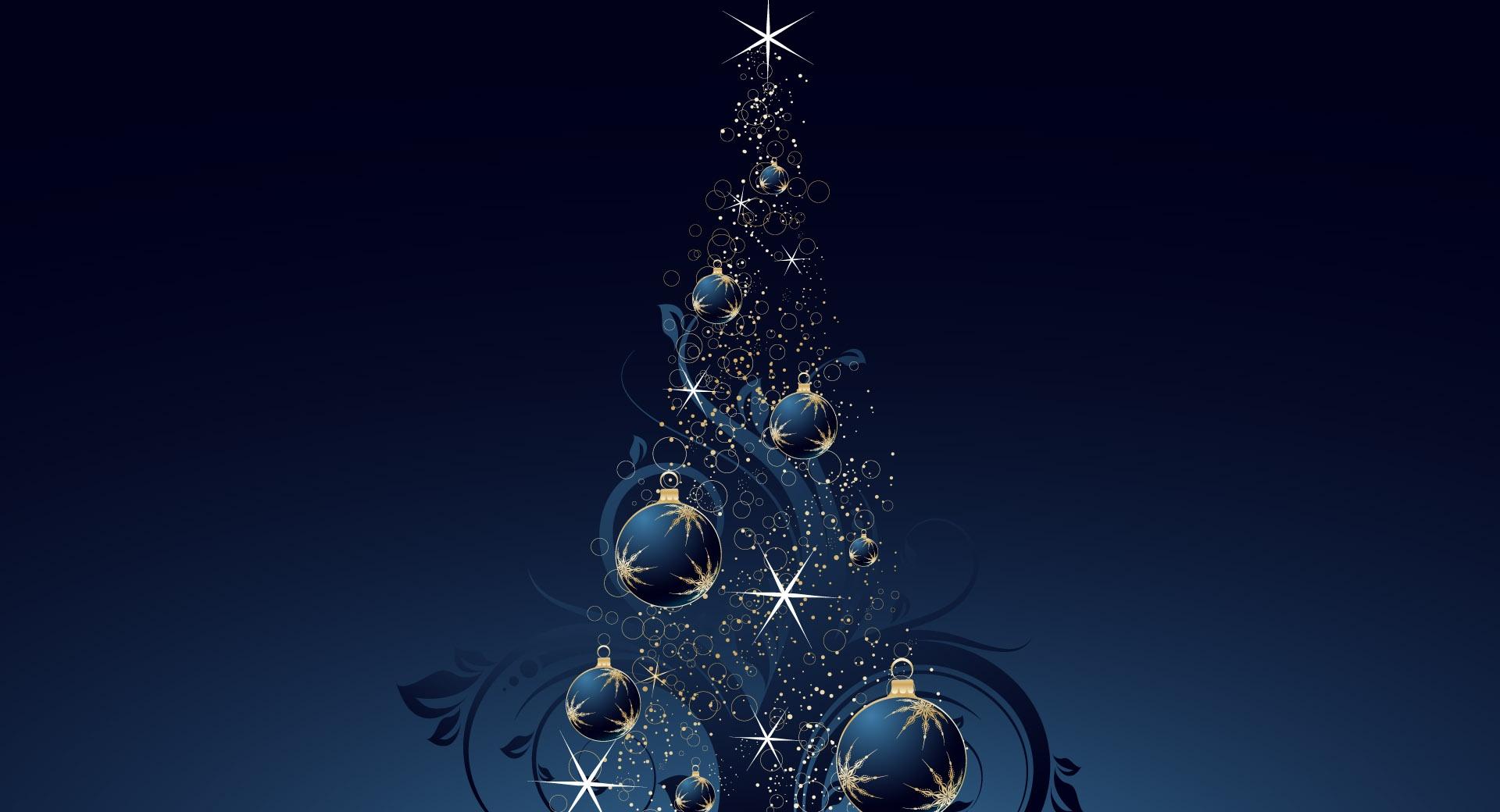Blue Christmas Tree at 1600 x 1200 size wallpapers HD quality