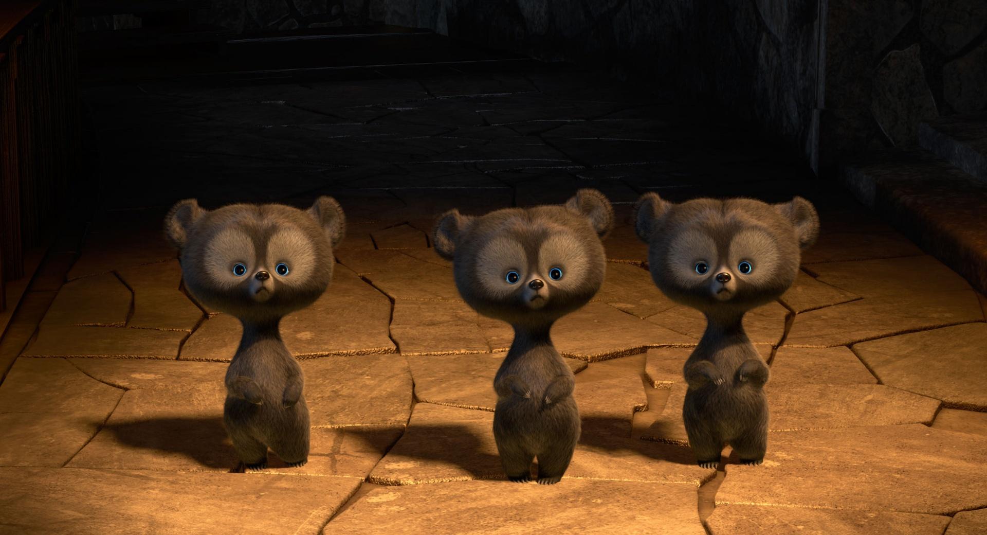 Brave Triplet Bear Cubs at 750 x 1334 iPhone 6 size wallpapers HD quality