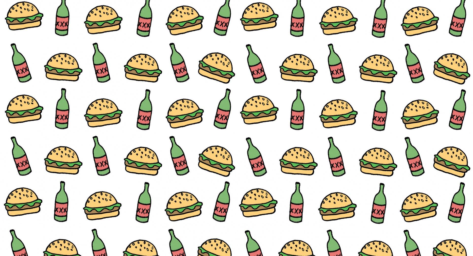 Burgers N Beers at 1334 x 750 iPhone 7 size wallpapers HD quality