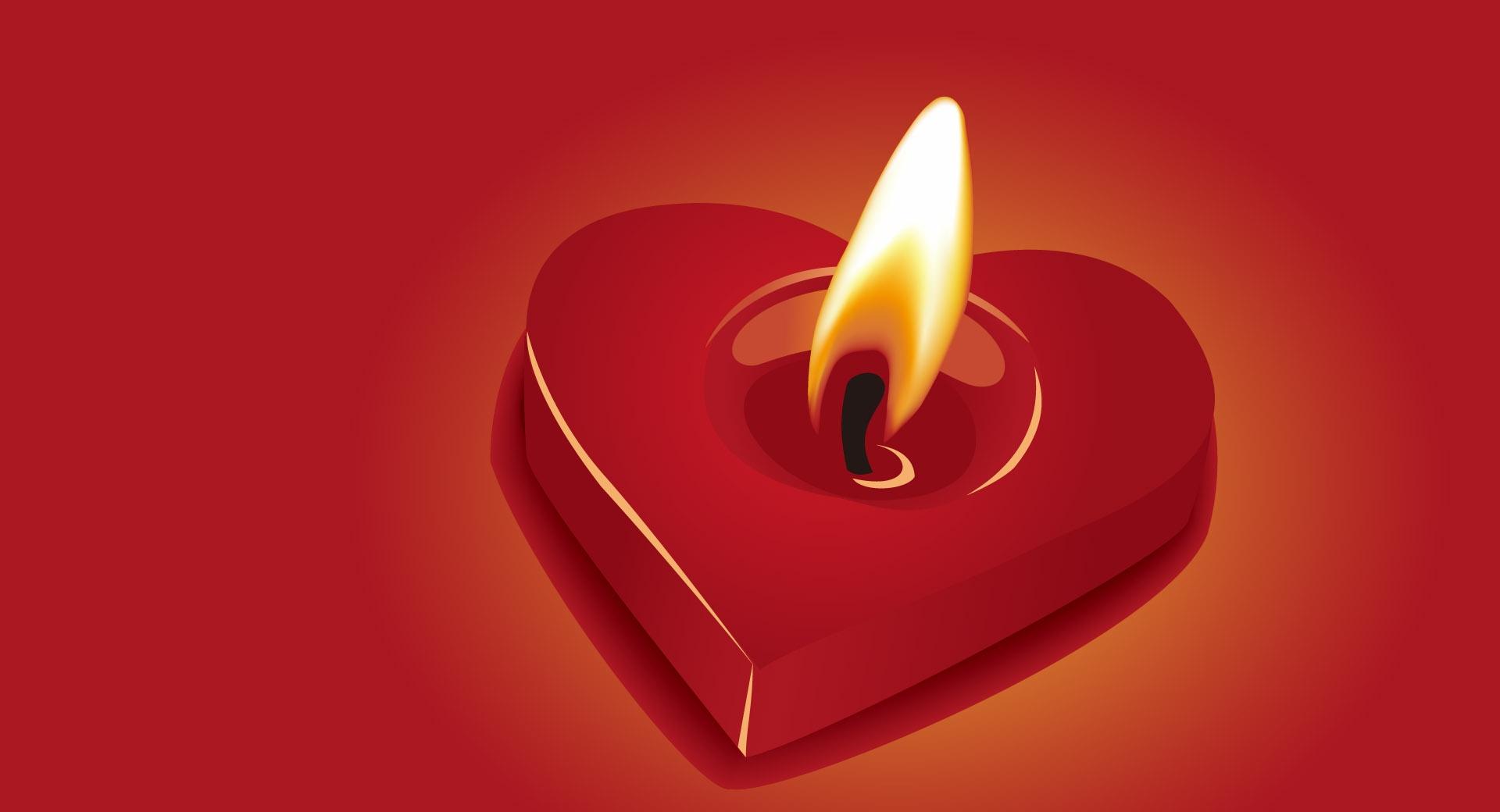 Candle Heart at 1024 x 768 size wallpapers HD quality