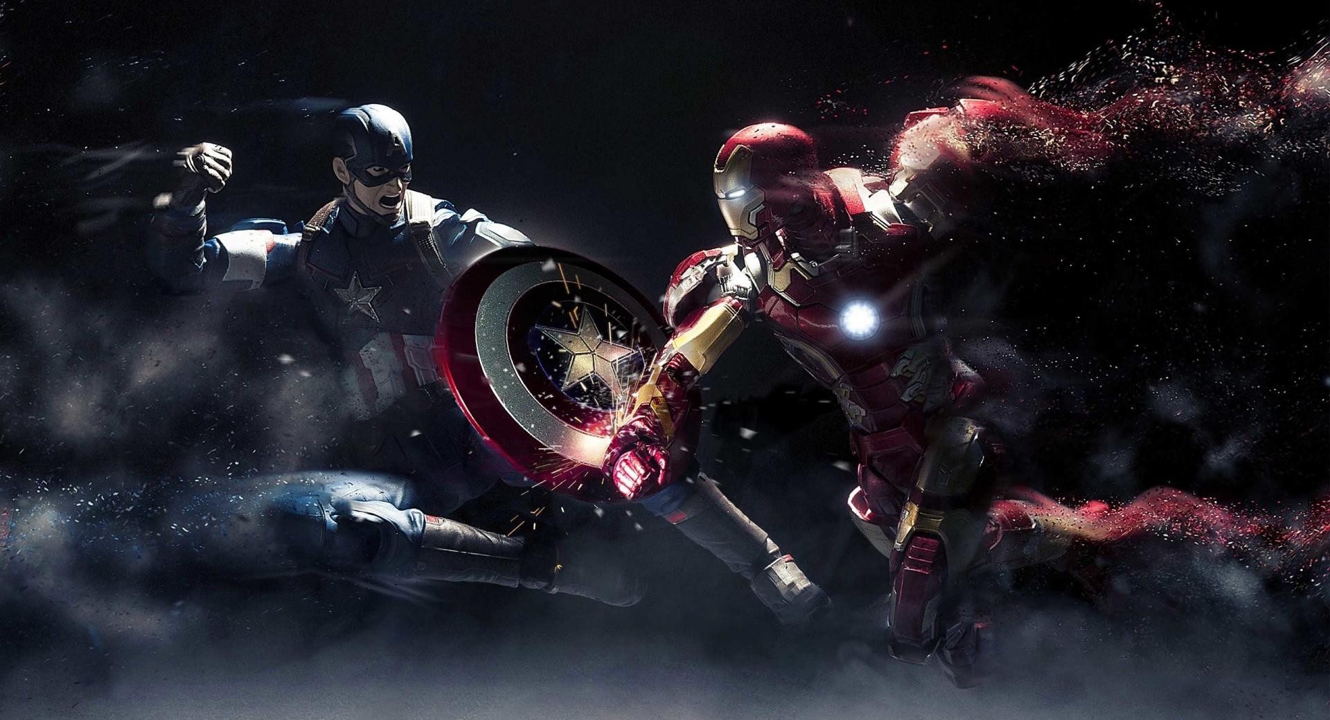 Captain America vs Iron Man at 640 x 1136 iPhone 5 size wallpapers HD quality