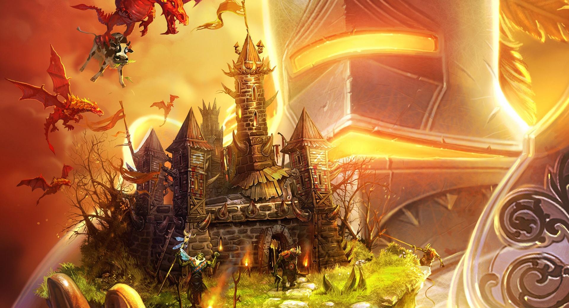 Castle And Dragons at 640 x 1136 iPhone 5 size wallpapers HD quality