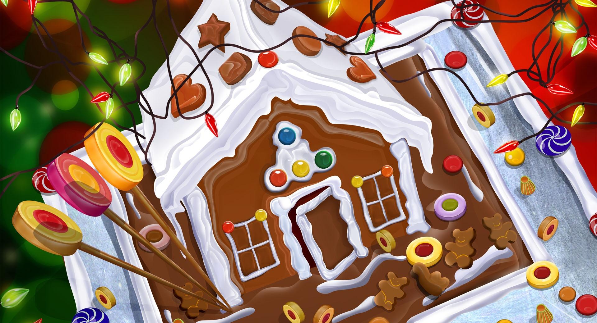 Chocolate House Christmas at 1152 x 864 size wallpapers HD quality