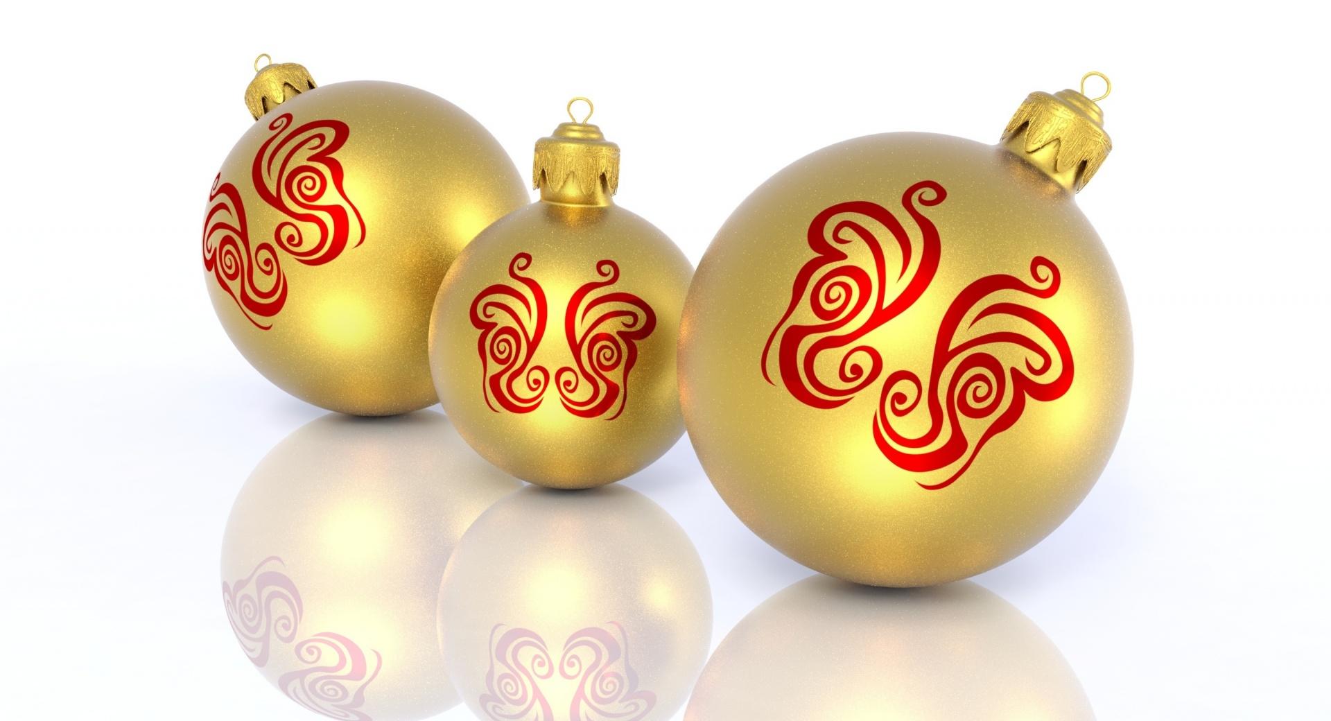 Christmas Golden Balls at 1024 x 768 size wallpapers HD quality