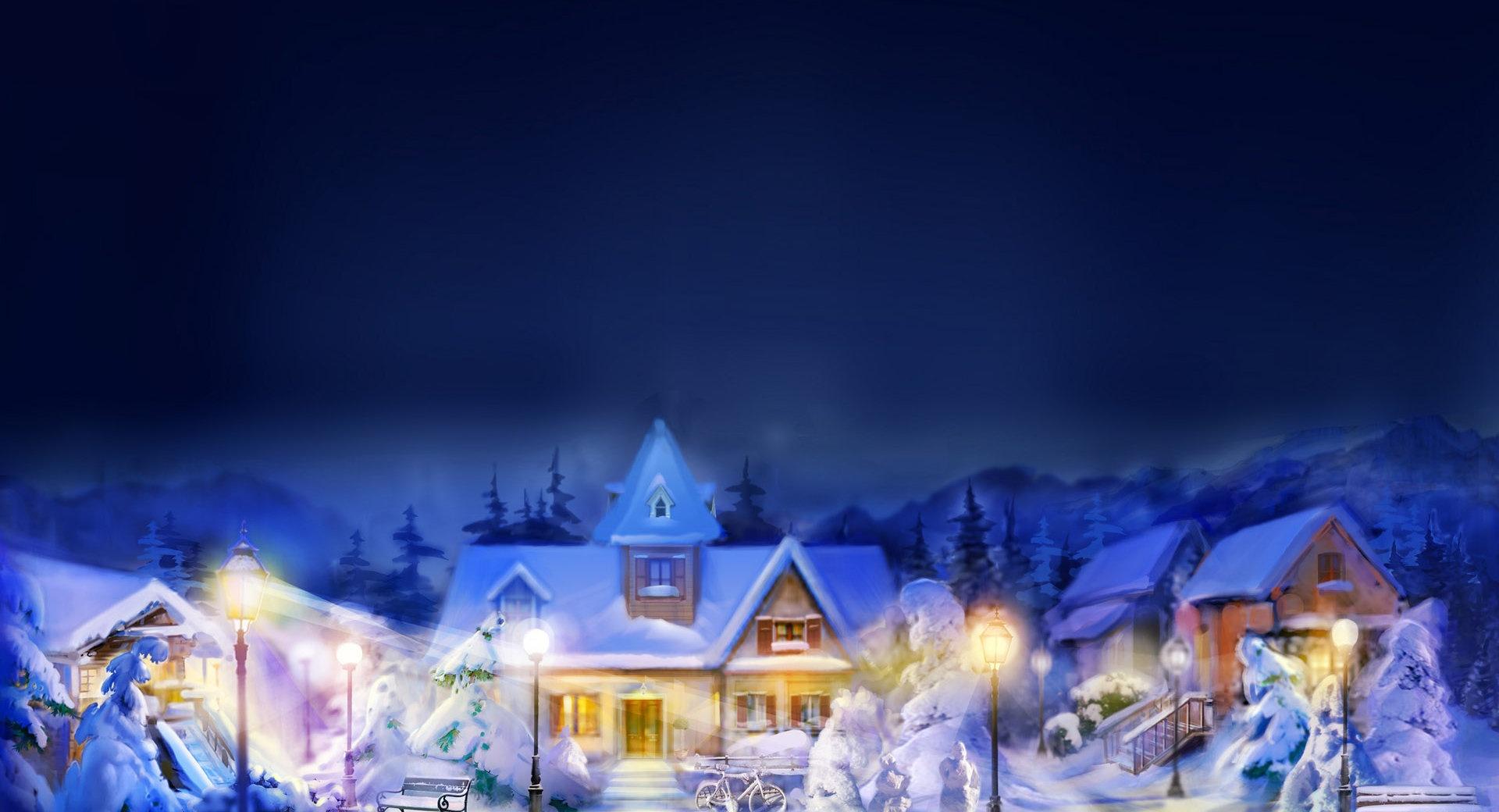 Christmas Town Scene wallpapers HD quality