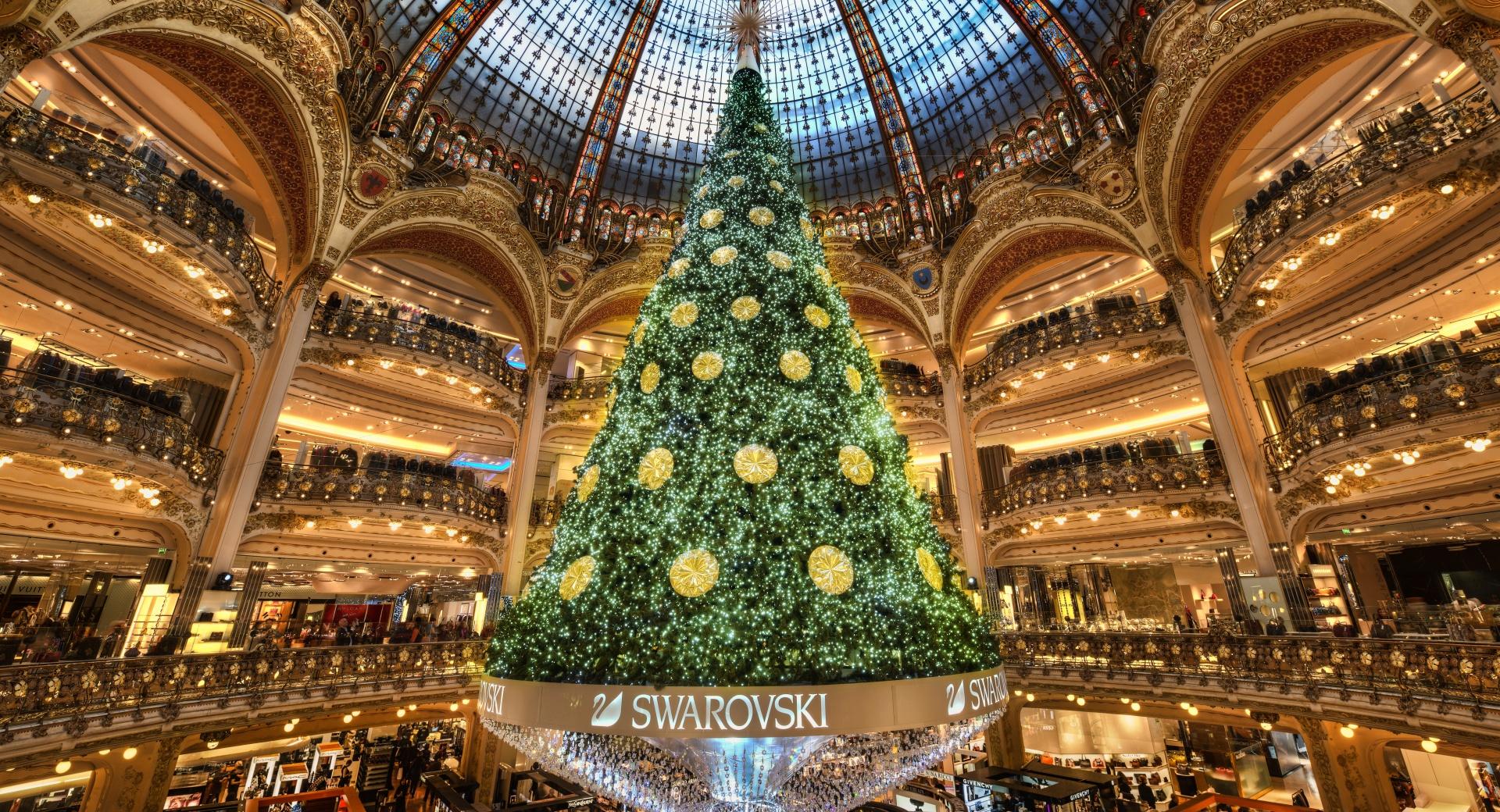 Christmas Tree in Paris at 1024 x 1024 iPad size wallpapers HD quality