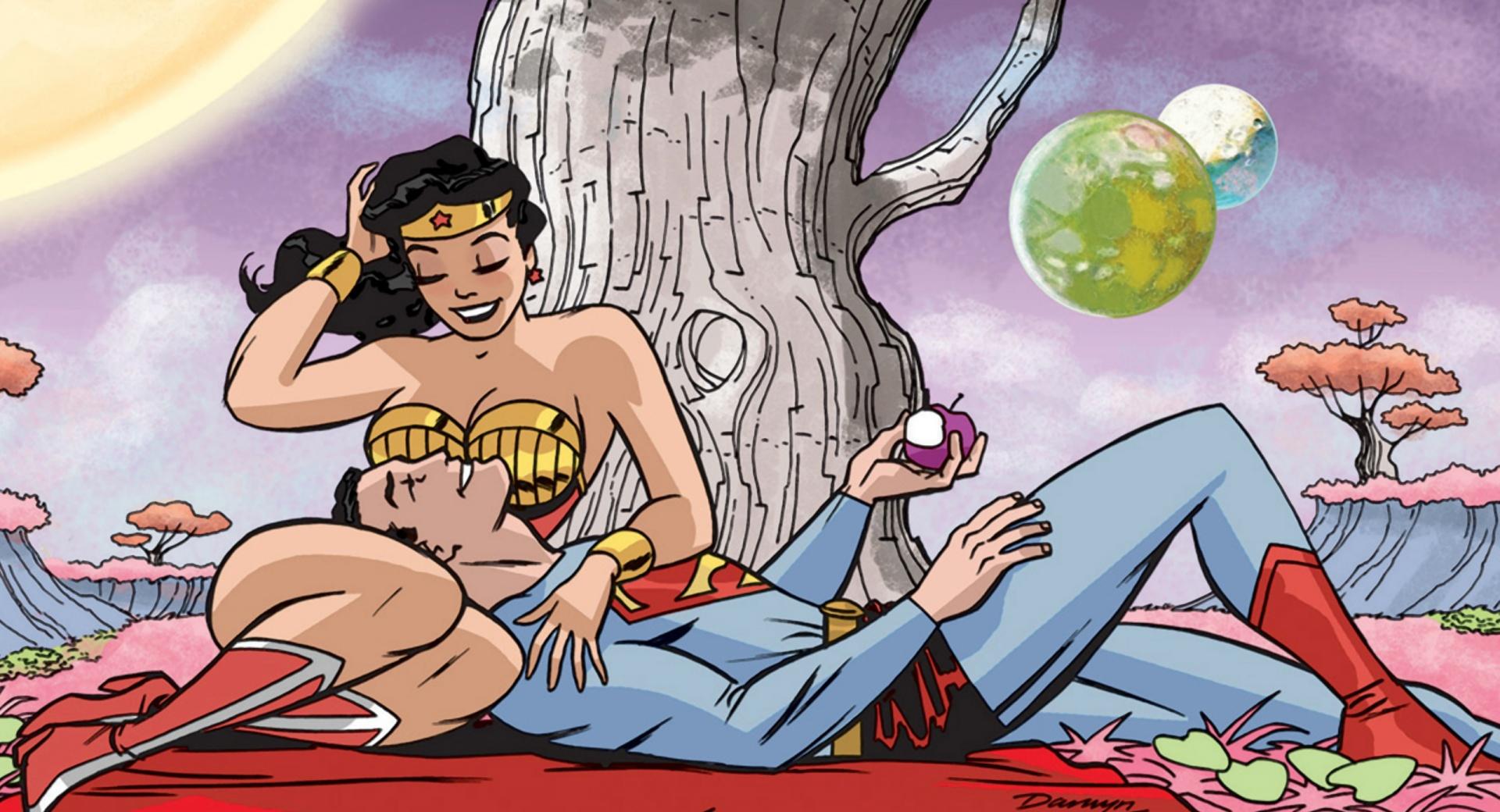 Classic Superman and Wonder Woman at 1152 x 864 size wallpapers HD quality