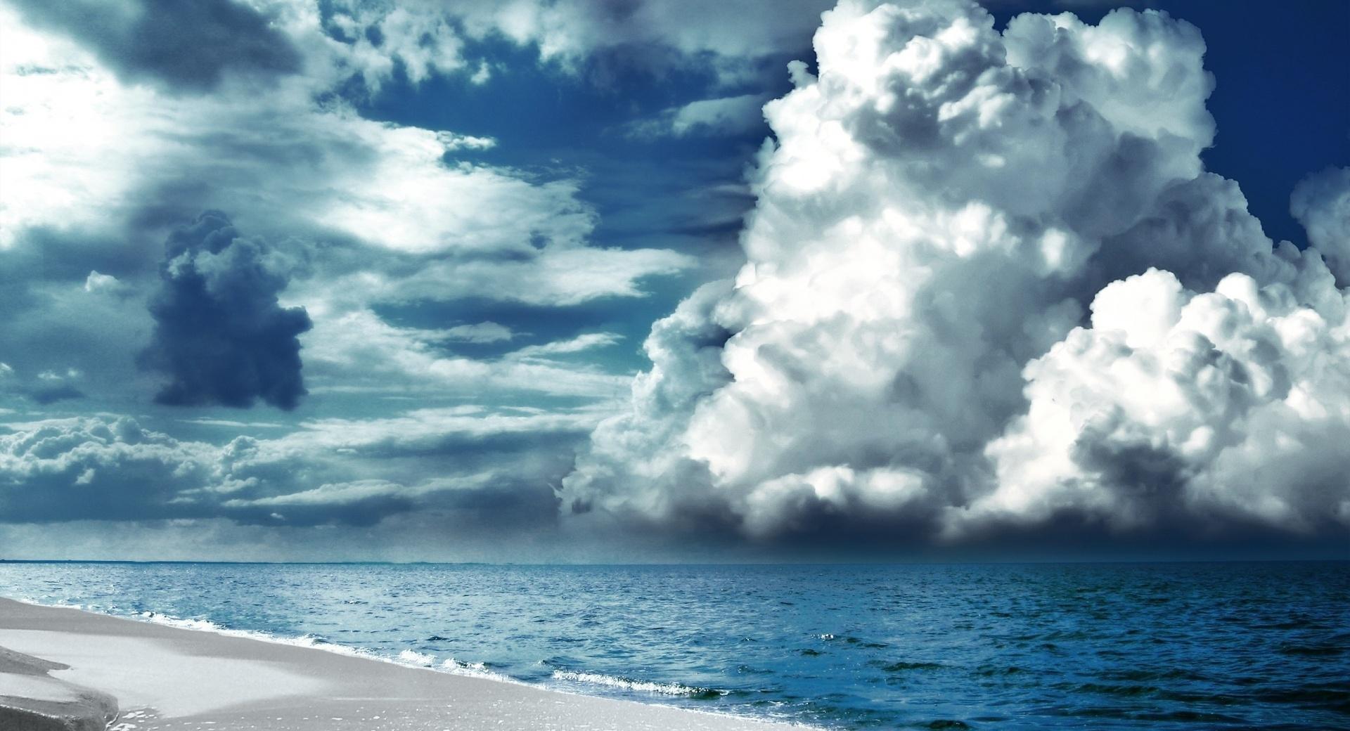 Cloudy Sky Seaside at 1600 x 1200 size wallpapers HD quality