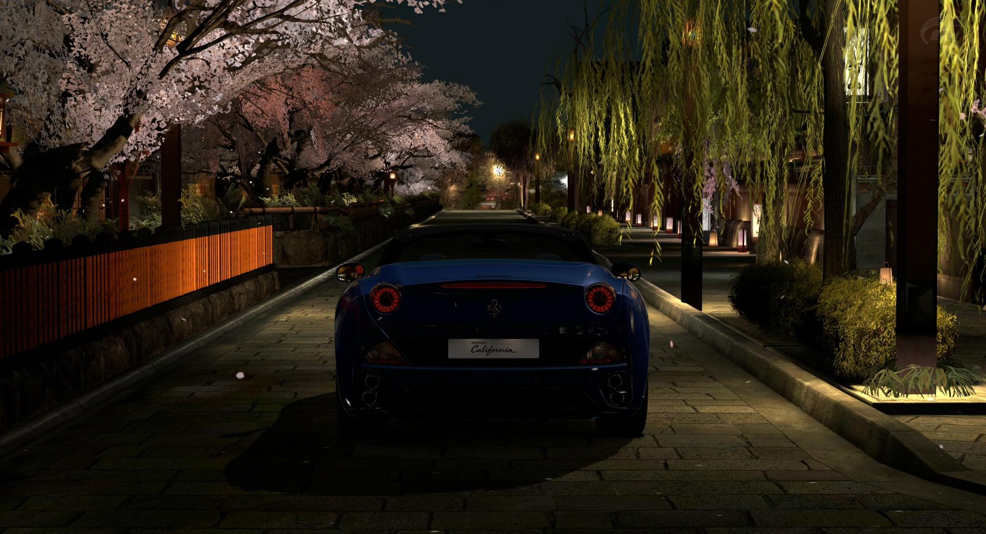 Ferrari California GT5 in Kyoto Gion at 640 x 1136 iPhone 5 size wallpapers HD quality