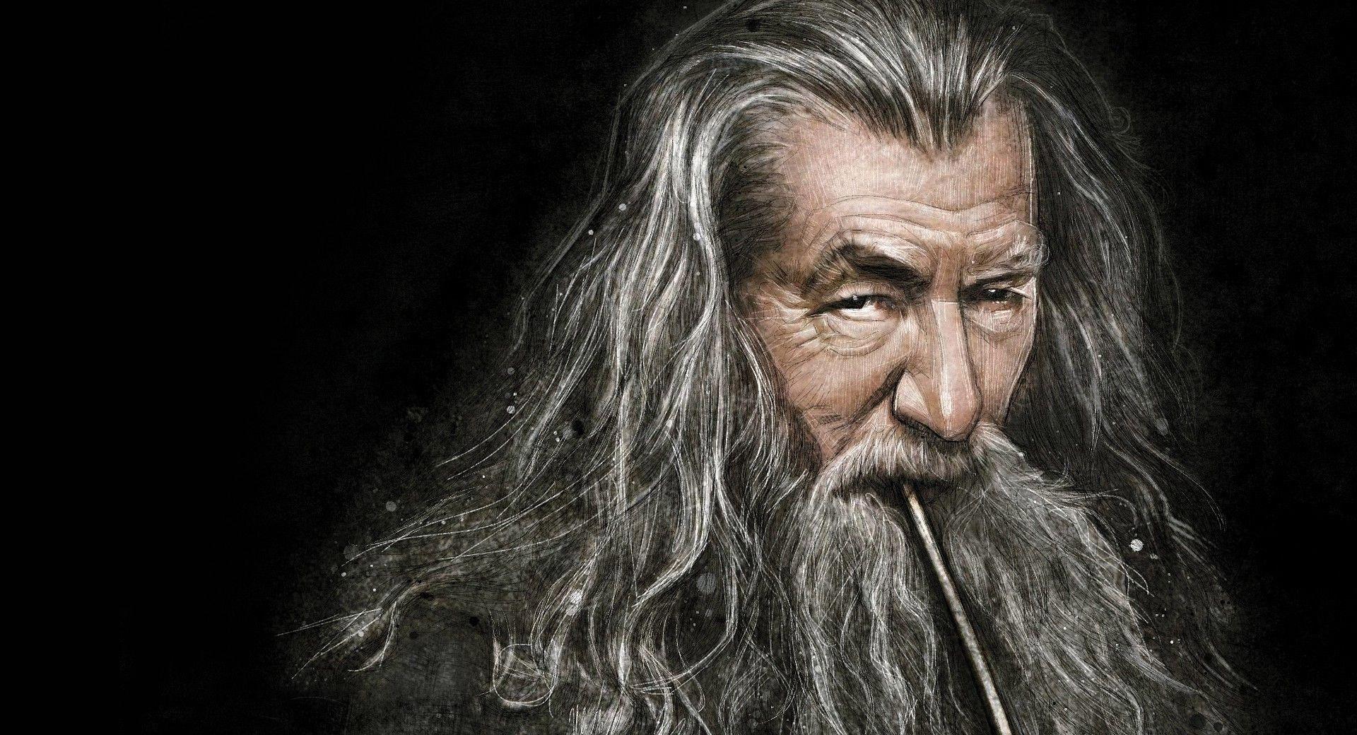 Gandalf Smoking Pipe at 640 x 960 iPhone 4 size wallpapers HD quality