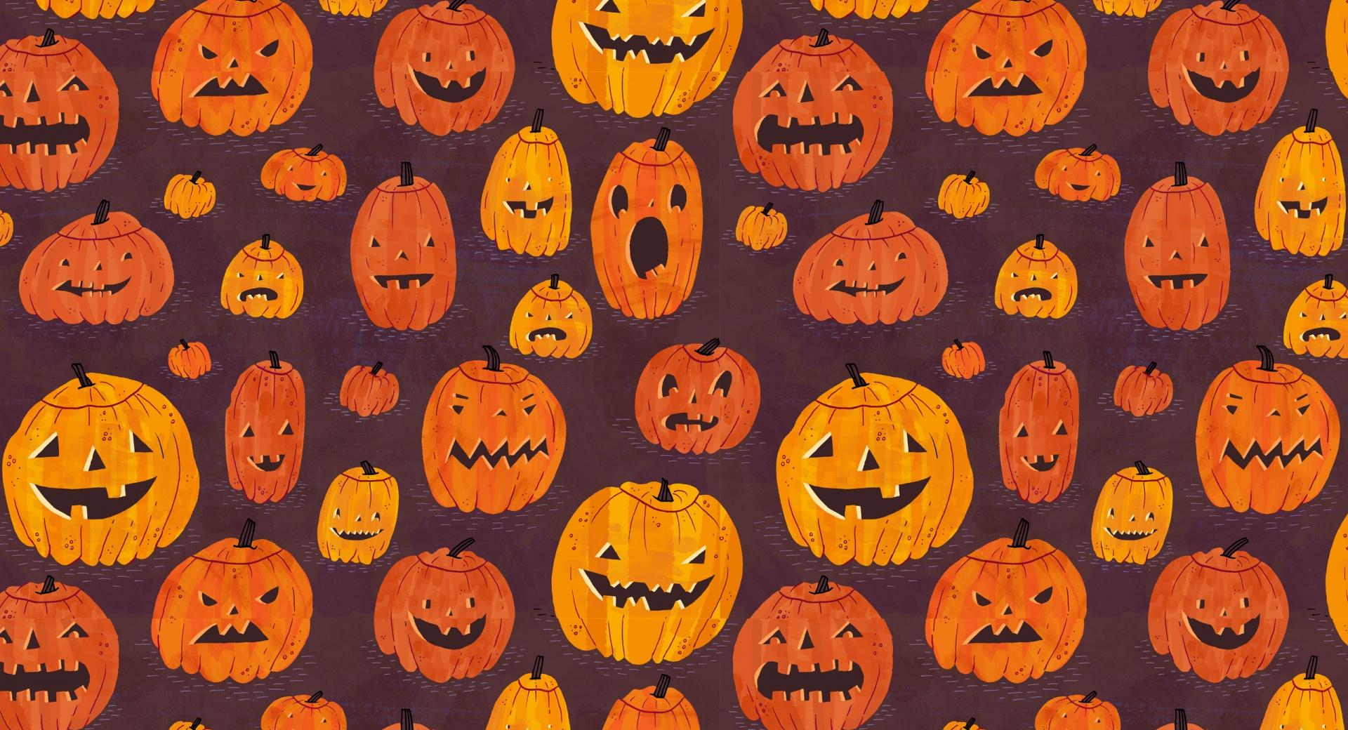 Halloween Pumpkins Pattern at 2048 x 2048 iPad size wallpapers HD quality