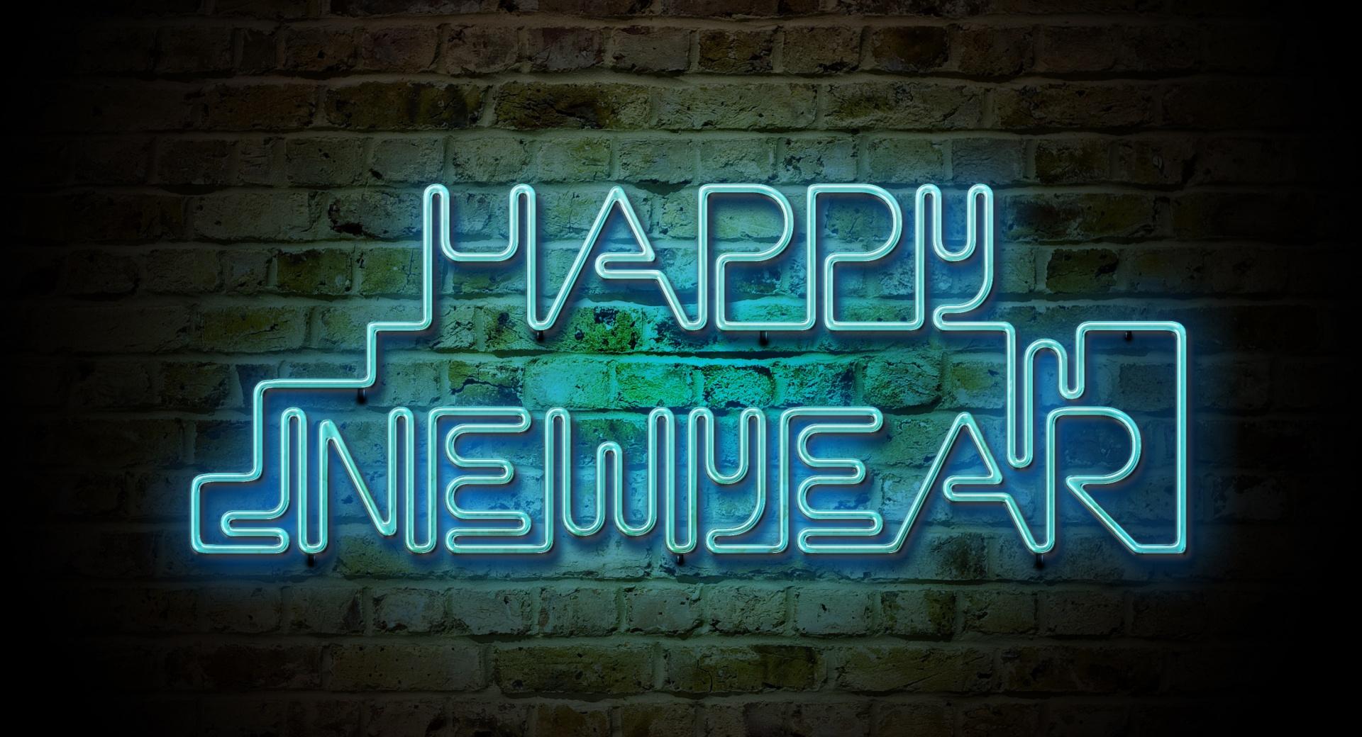 Happy New Year 2013 - Neon at 1152 x 864 size wallpapers HD quality