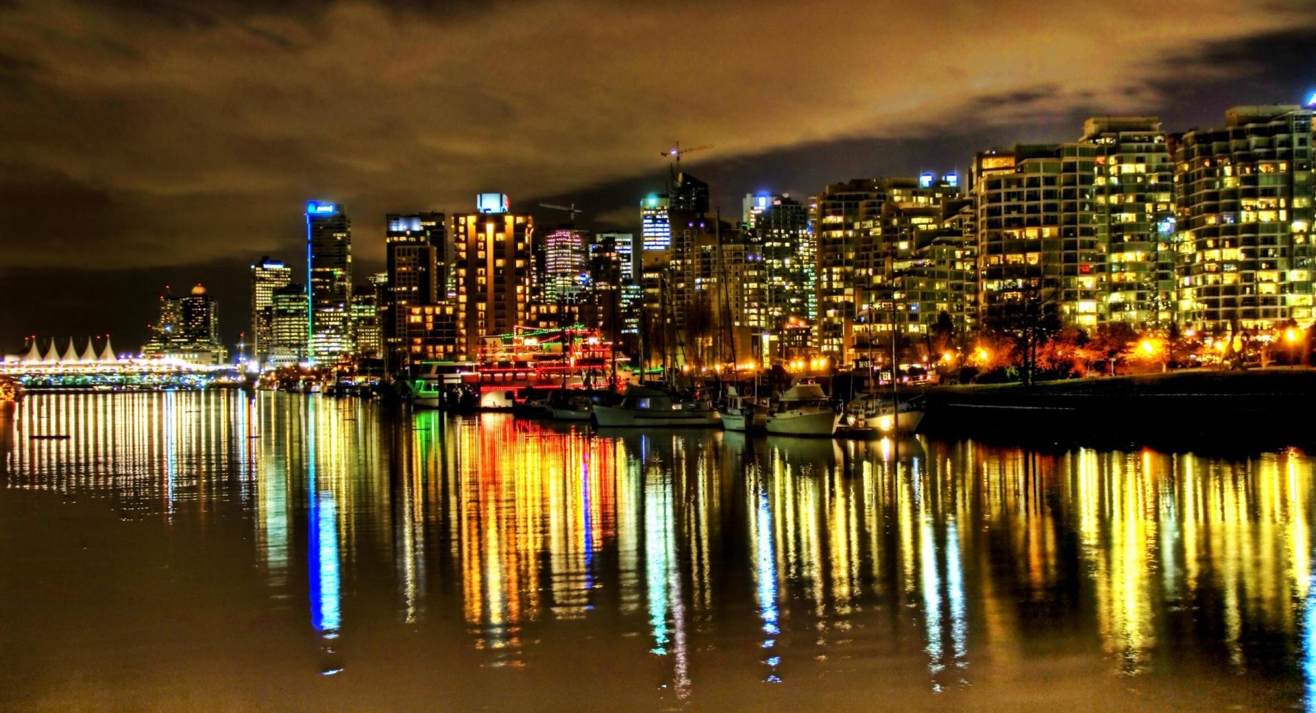 Harbour At Night at 640 x 1136 iPhone 5 size wallpapers HD quality