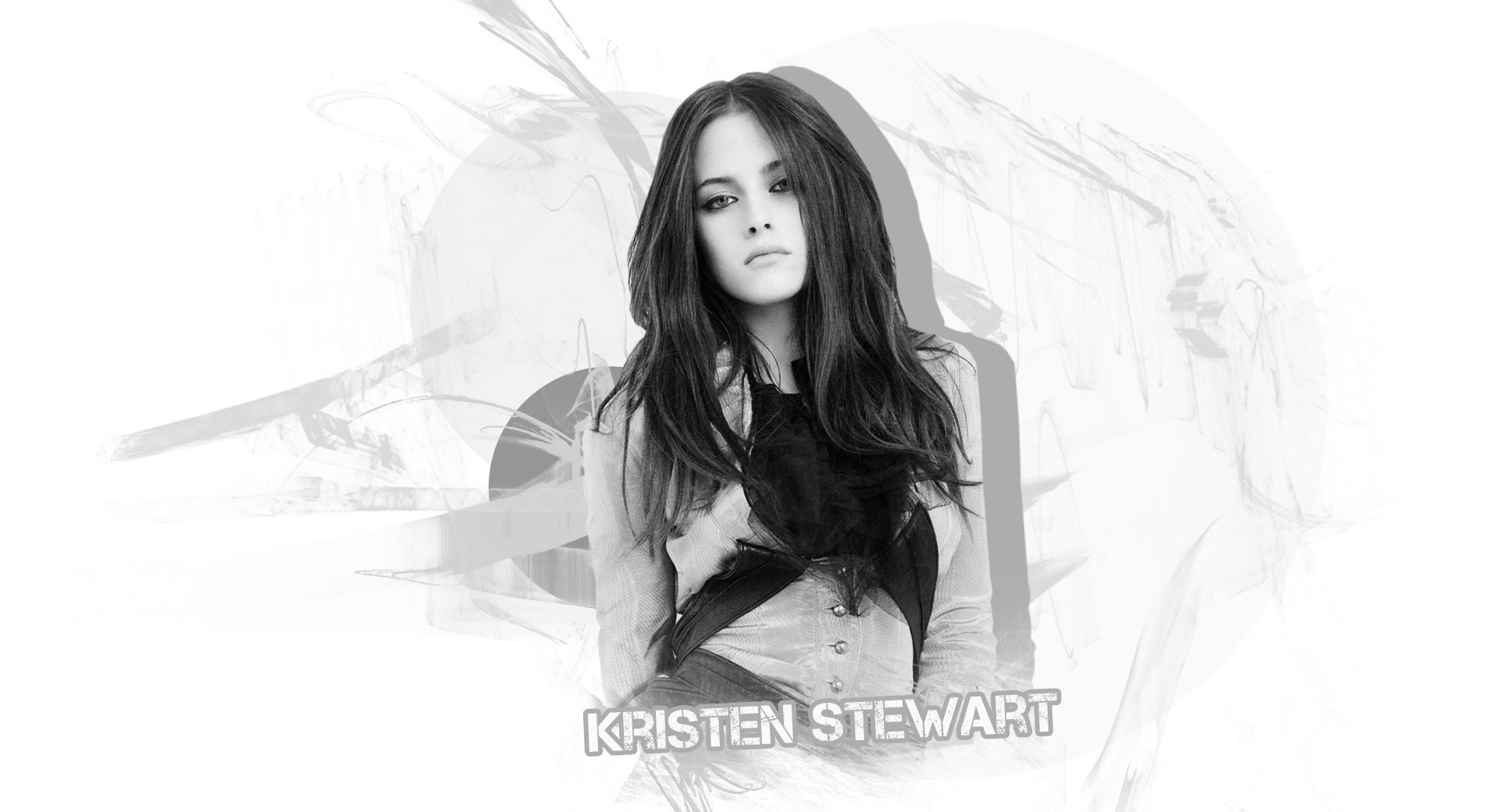 Kristen Stewart Black and White at 1024 x 1024 iPad size wallpapers HD quality