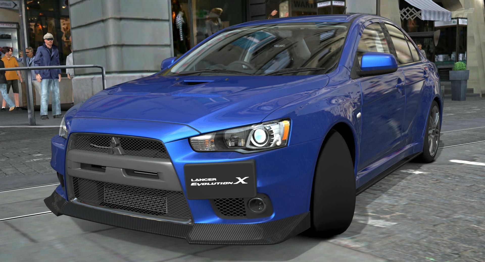 Lancer Evolution X Blue at 640 x 1136 iPhone 5 size wallpapers HD quality