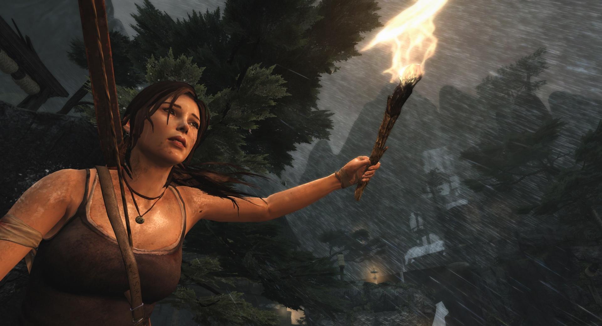 Lara Croft - Night (Tomb Raider 2013) at 1024 x 1024 iPad size wallpapers HD quality