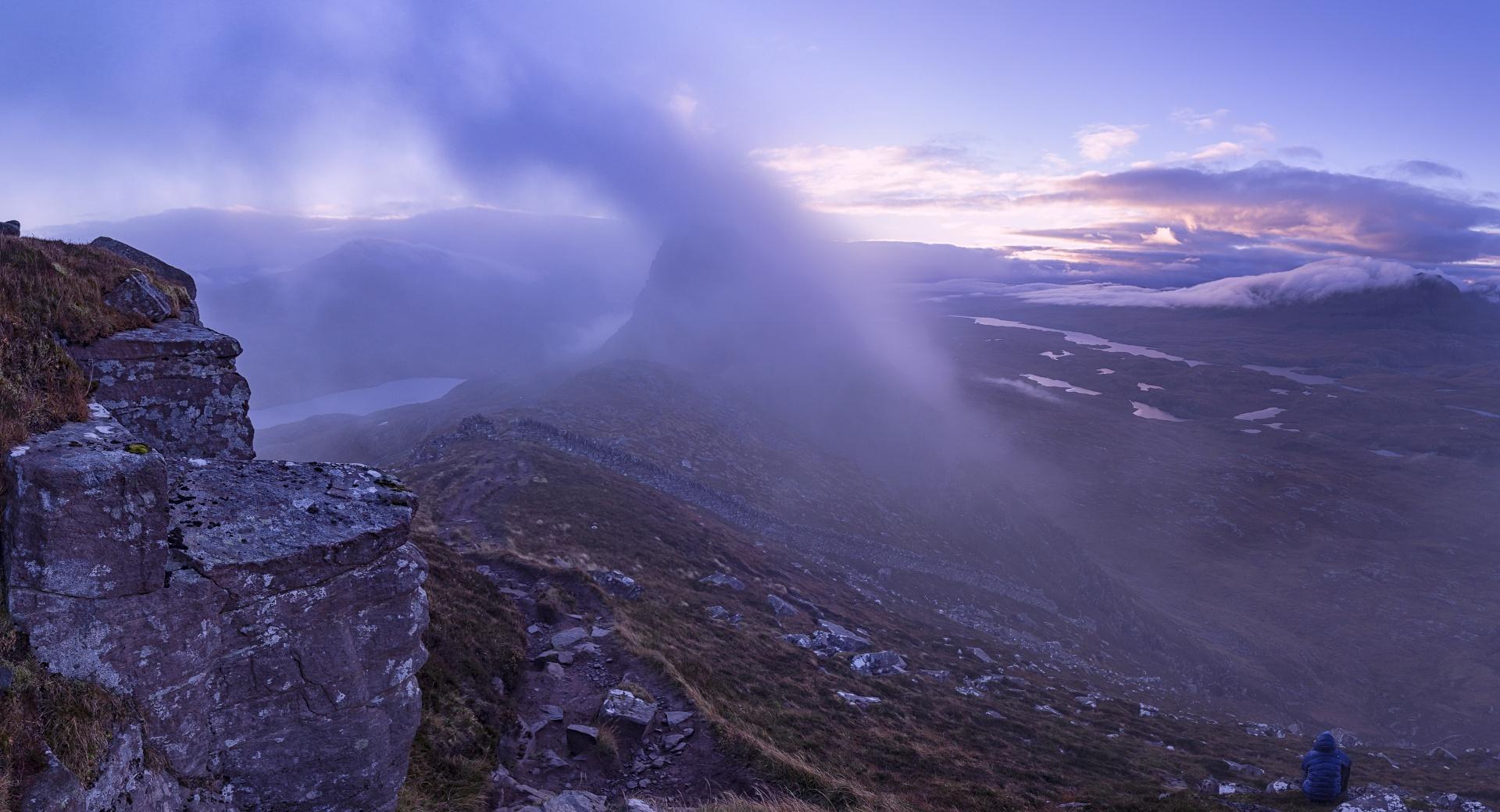 Man, Morning Mist, Mountain, Scotland at 750 x 1334 iPhone 6 size wallpapers HD quality