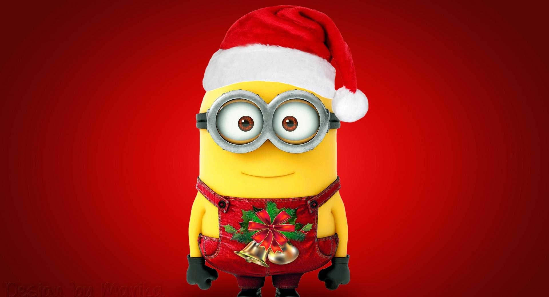 Merry Christmas Minions at 640 x 960 iPhone 4 size wallpapers HD quality