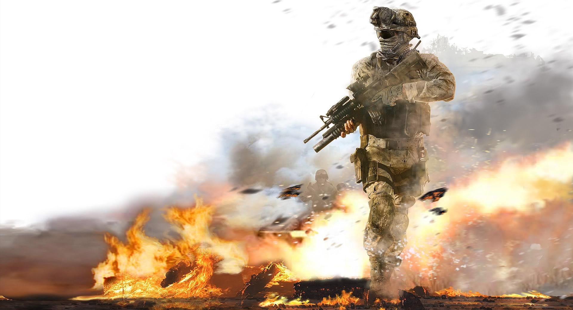 Modern Warfare 2 Fire at 1024 x 768 size wallpapers HD quality