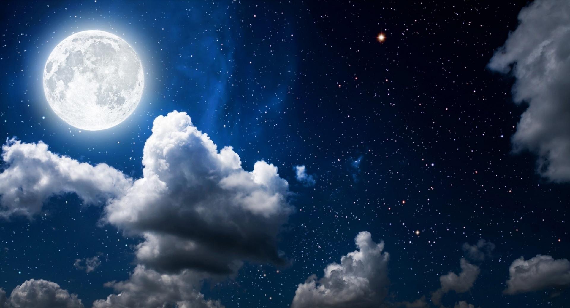 Moon, Clouds, Dark Sky wallpapers HD quality