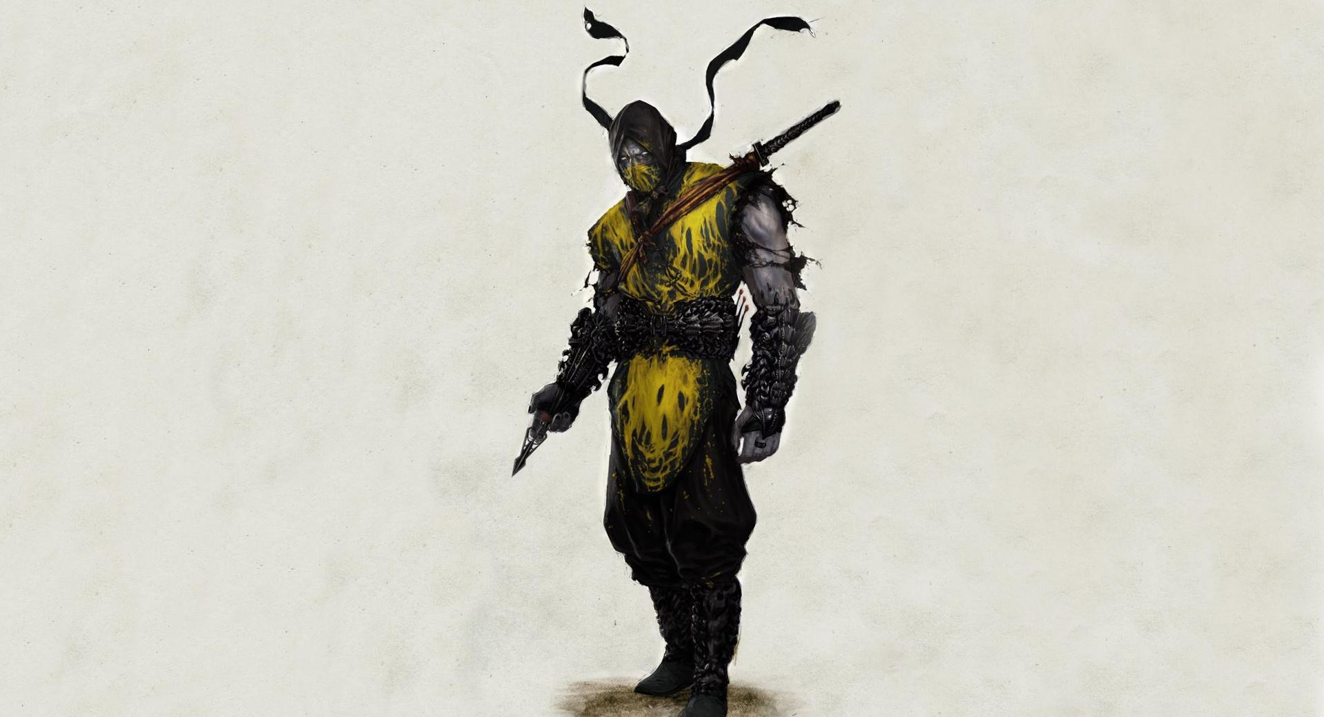 Mortal Kombat Scorpion Drawing at 1024 x 1024 iPad size wallpapers HD quality