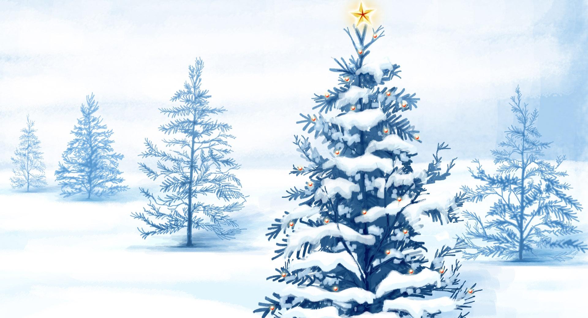 New Year Christmas Tree at 1600 x 1200 size wallpapers HD quality