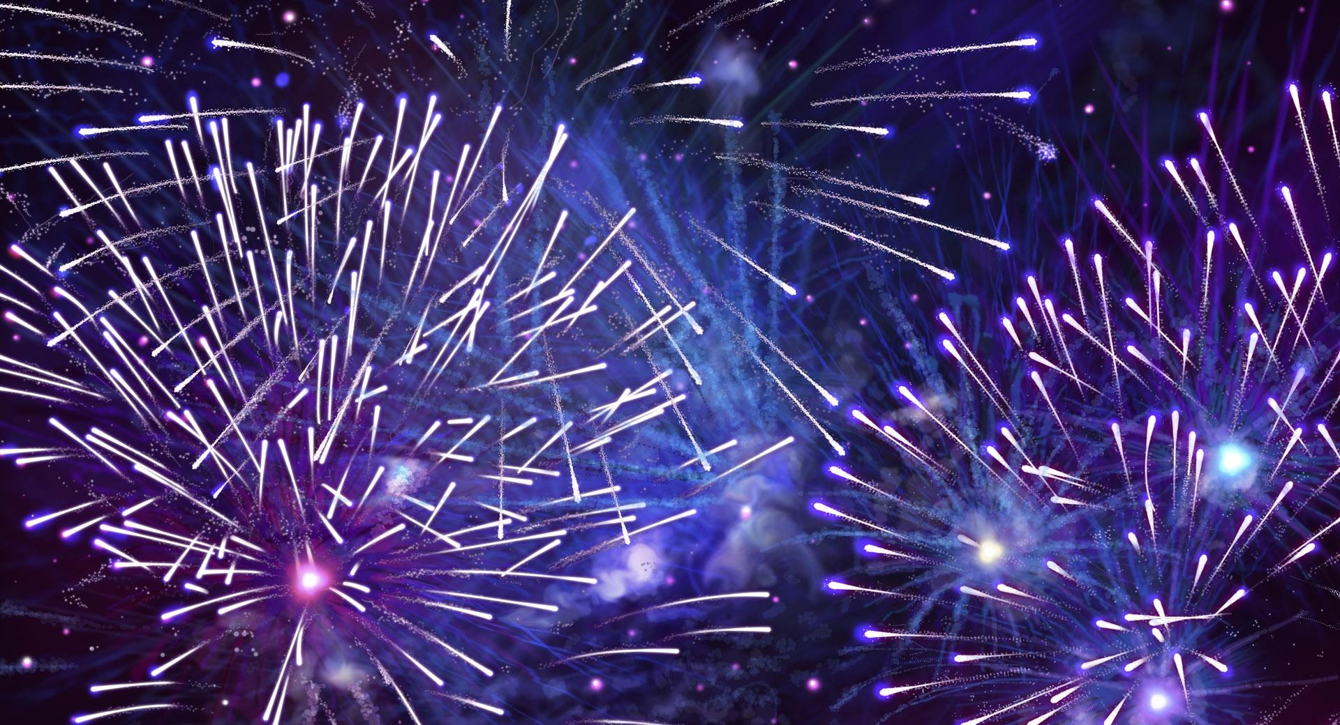 New Year Fireworks at 1600 x 1200 size wallpapers HD quality