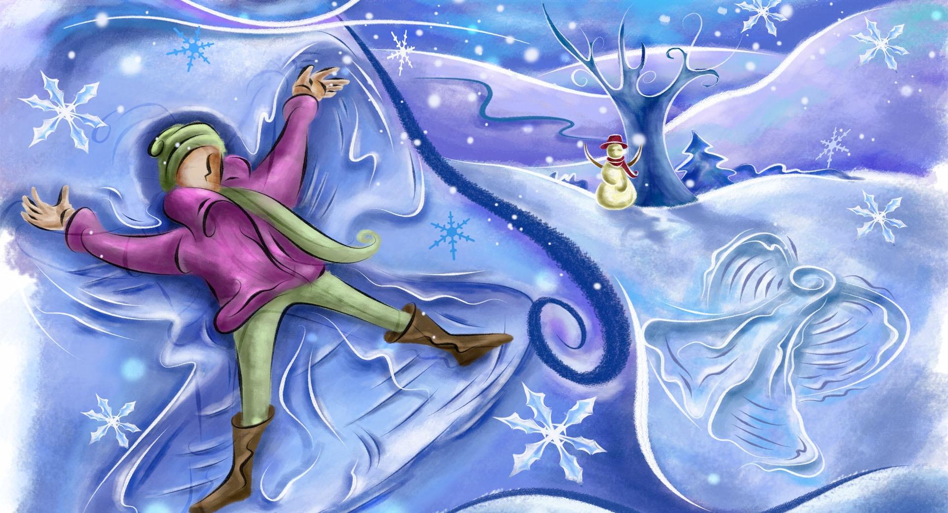 Playing In The Snow Christmas at 1152 x 864 size wallpapers HD quality