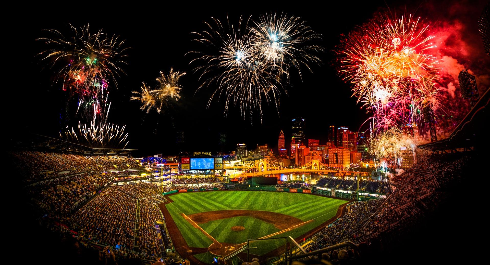 PNC Park Fireworks at 1024 x 768 size wallpapers HD quality