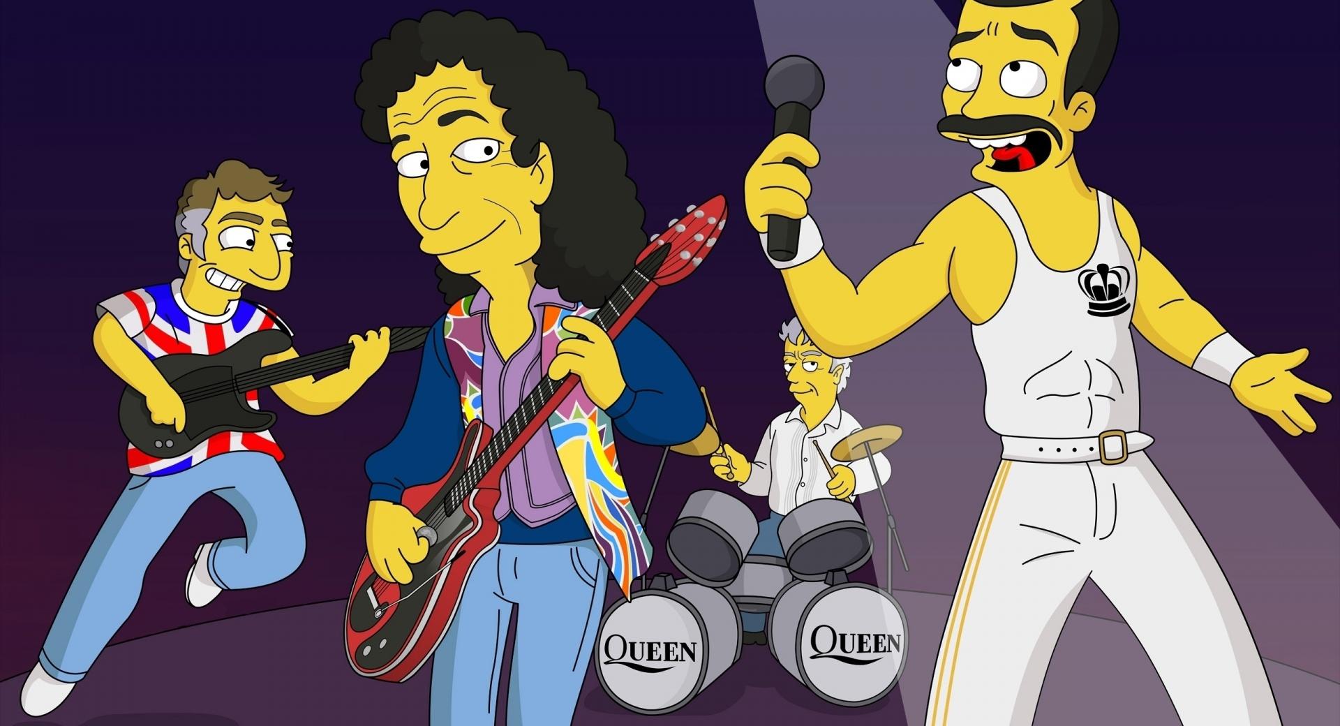 Queen Band Cartoon at 640 x 1136 iPhone 5 size wallpapers HD quality