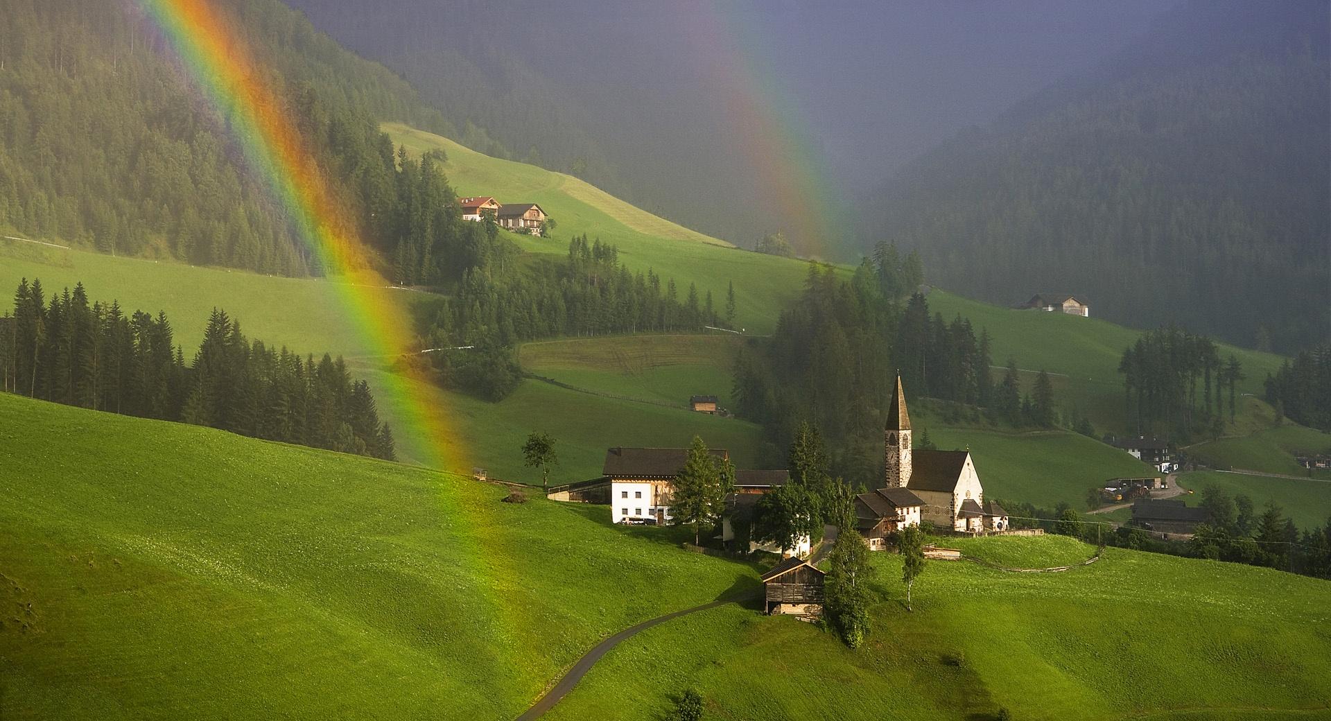 Rainbow Over South Tyrol, Austria wallpapers HD quality