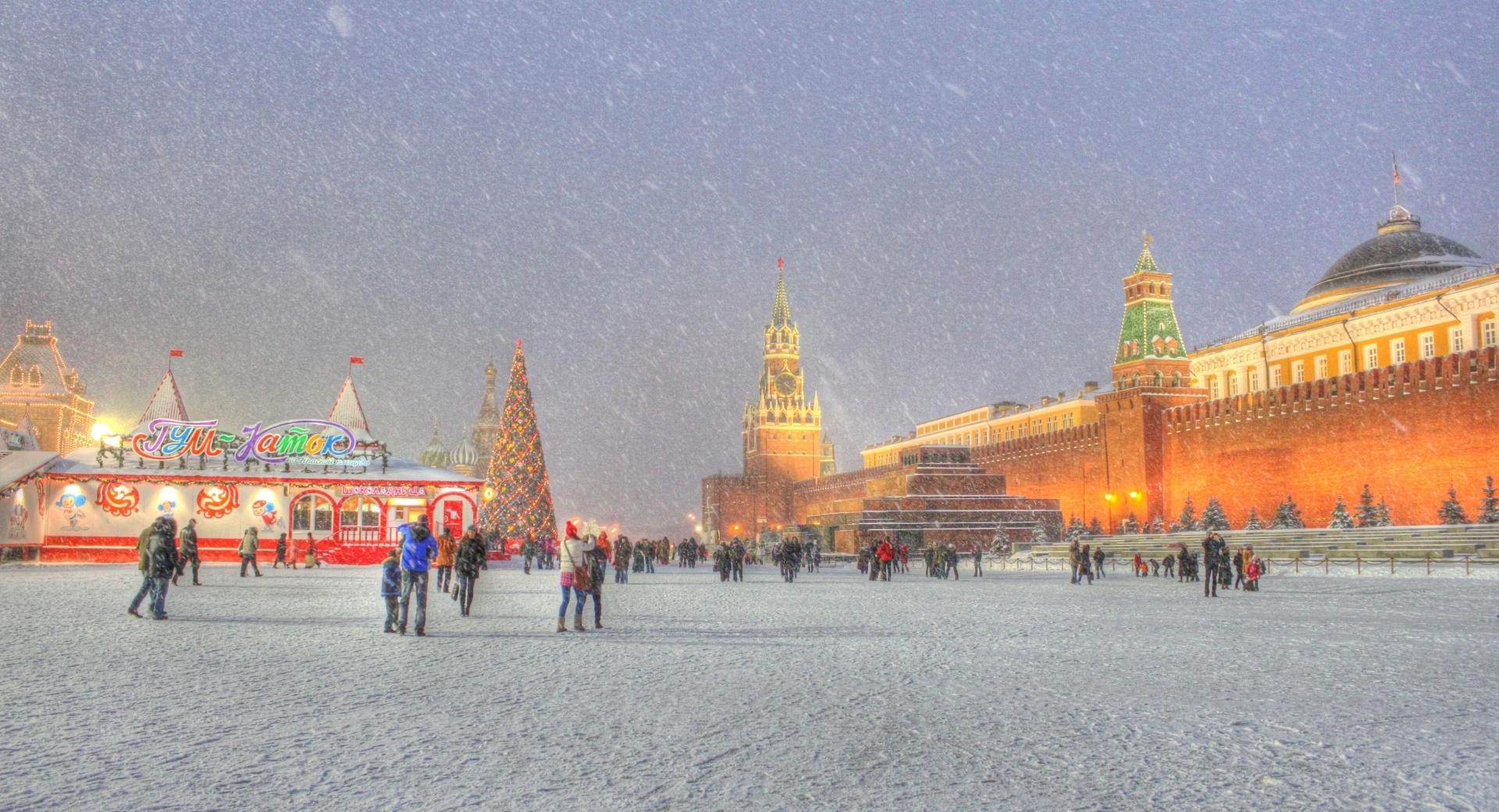 Red Square Moscow Russia Winter Holidays wallpapers HD quality