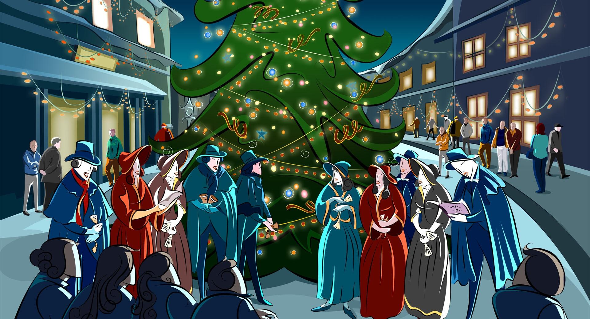 Singing Carol at 320 x 480 iPhone size wallpapers HD quality