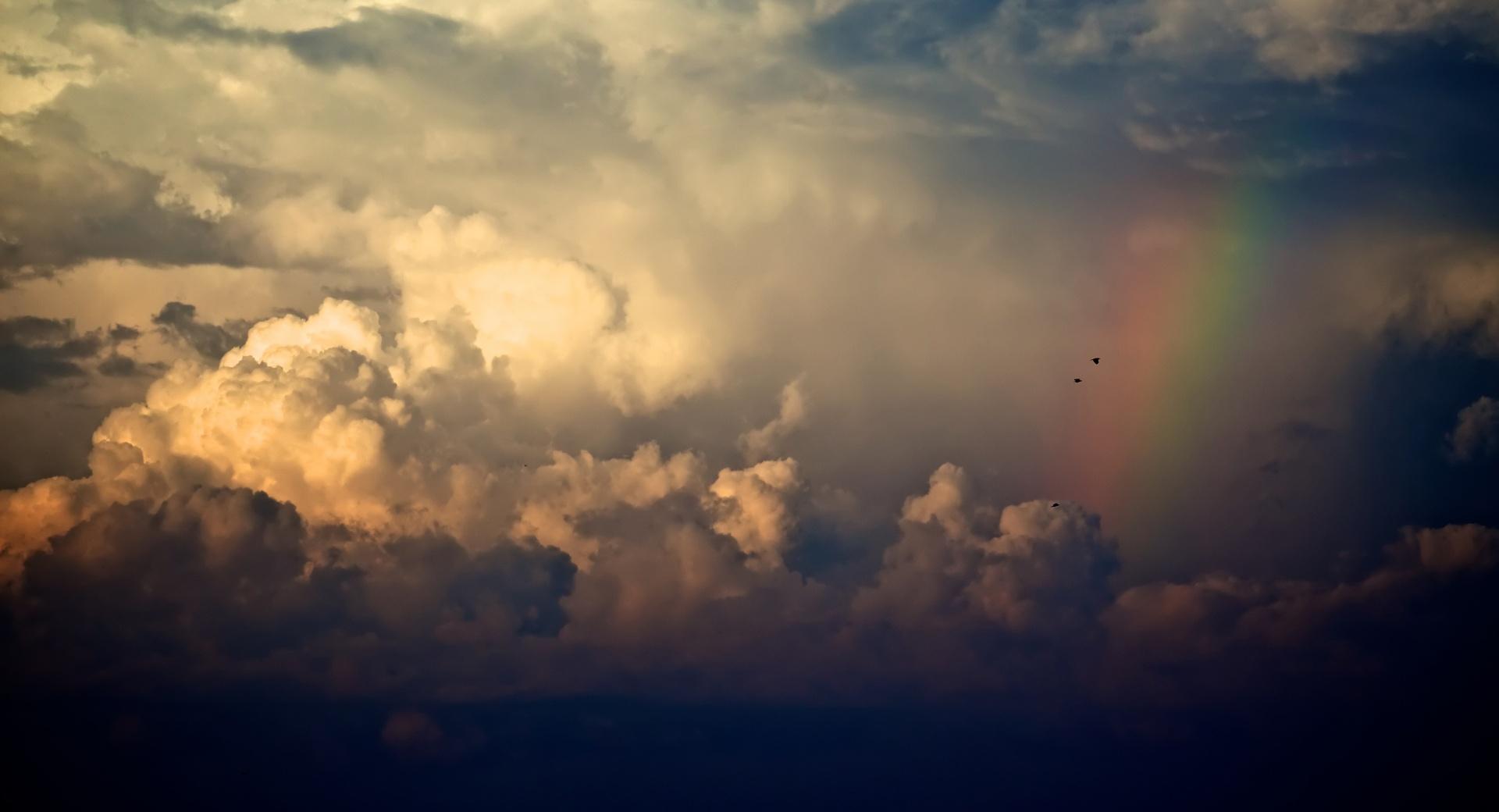 Storm Clouds And Rainbow at 1024 x 1024 iPad size wallpapers HD quality