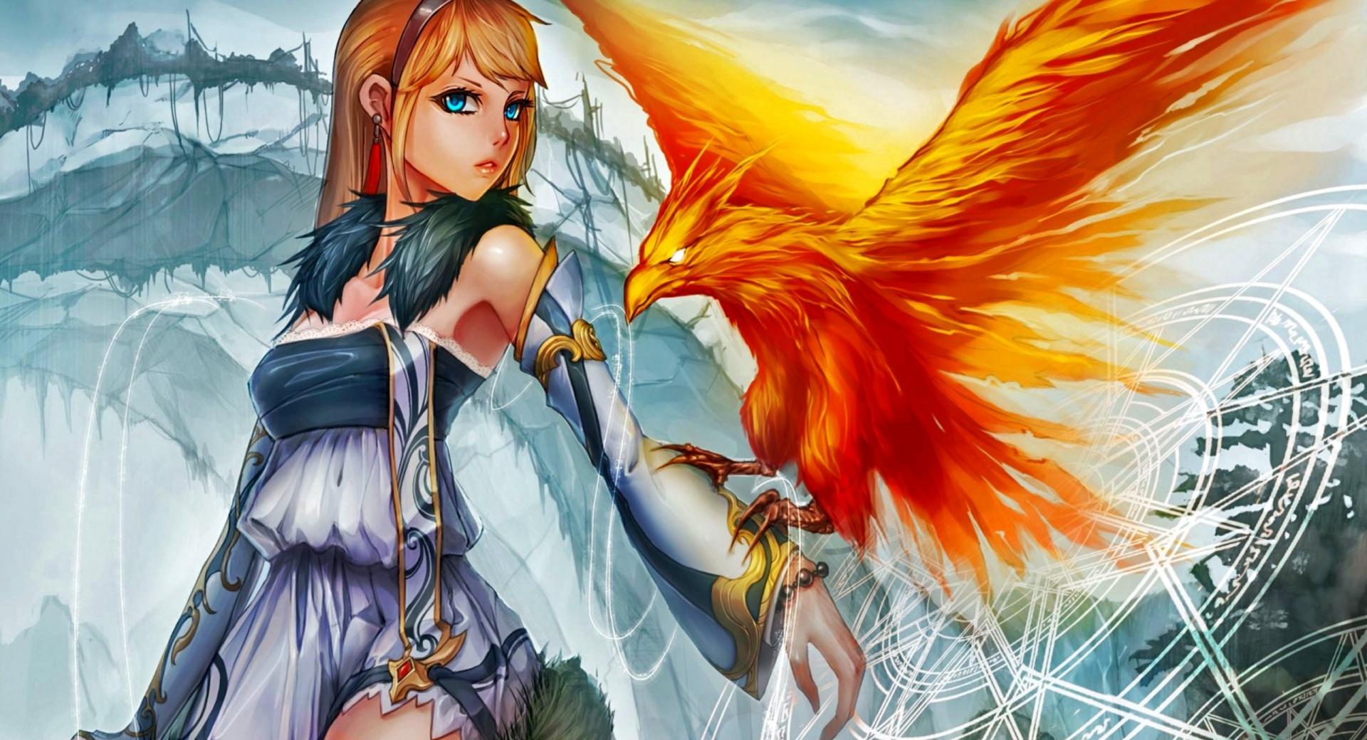 Summon Phoenix at 640 x 960 iPhone 4 size wallpapers HD quality