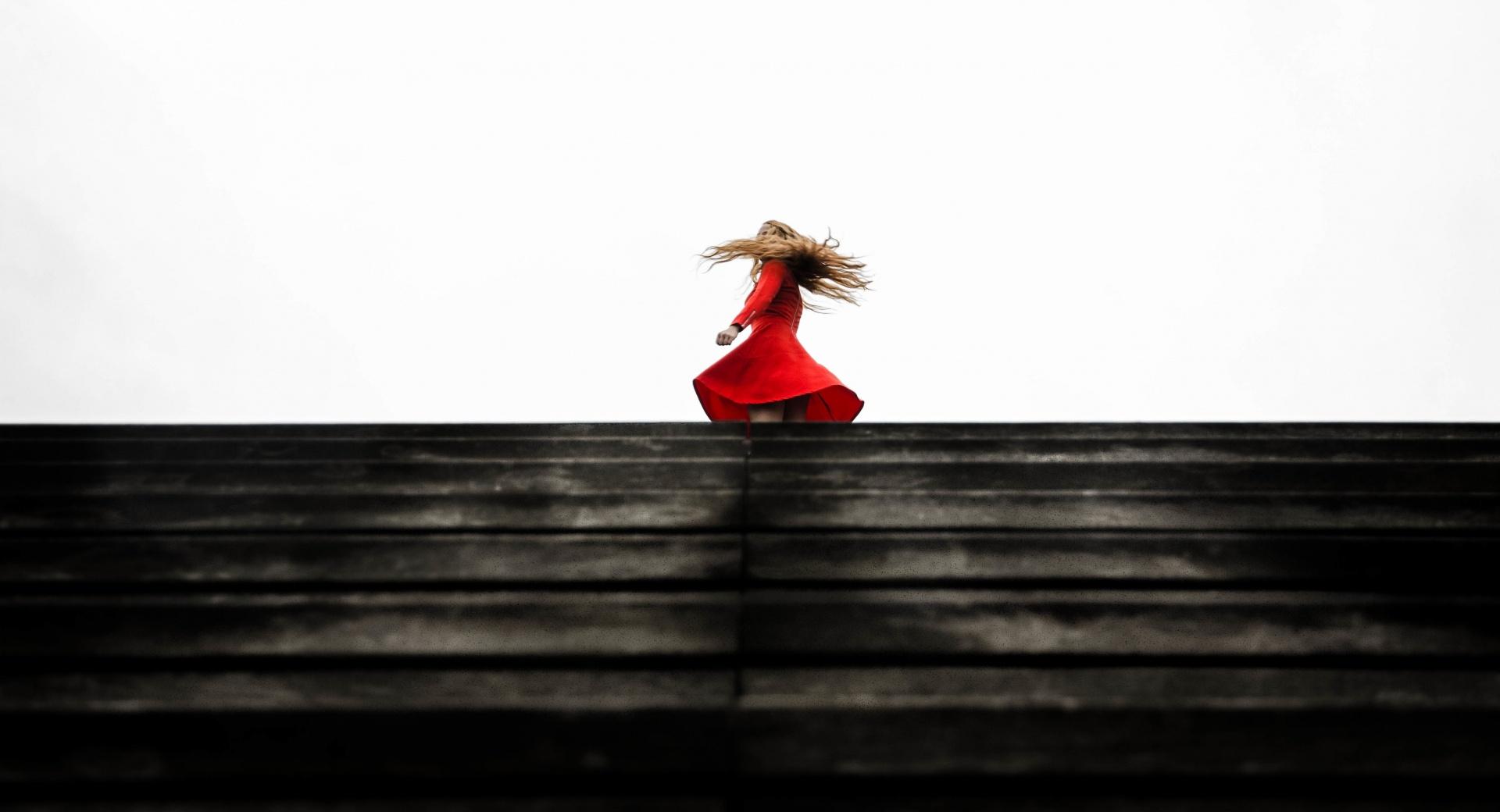 Twirling In A Red Dress wallpapers HD quality