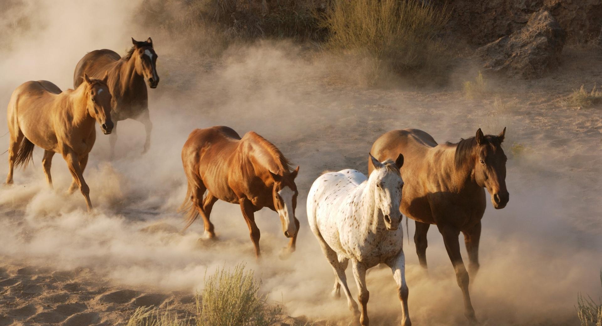 Wild Horse Herd at 1152 x 864 size wallpapers HD quality
