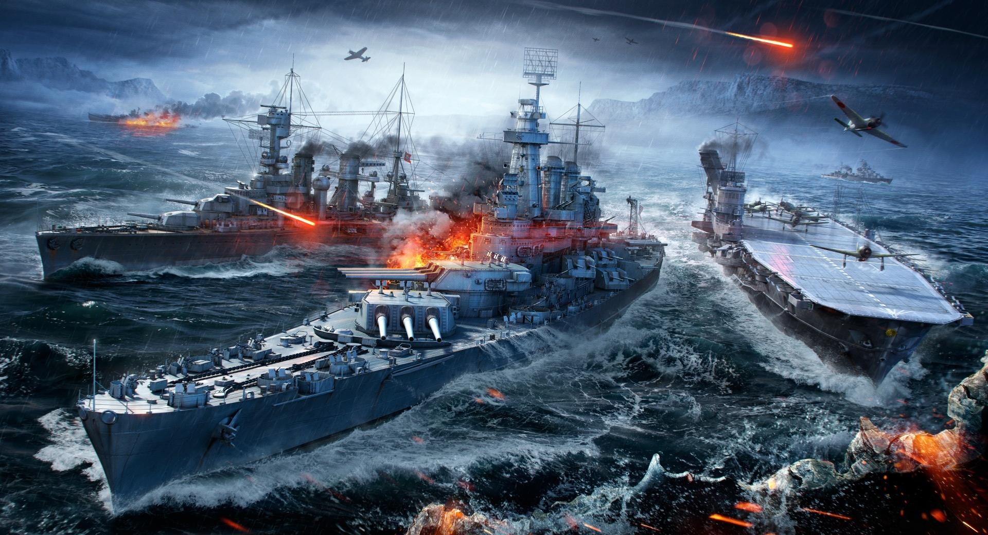 World Of Warships Naval Sea Battle at 1334 x 750 iPhone 7 size wallpapers HD quality
