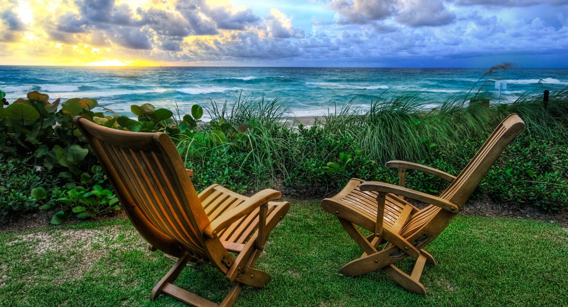 Beach Chairs Wallpaper HD Download