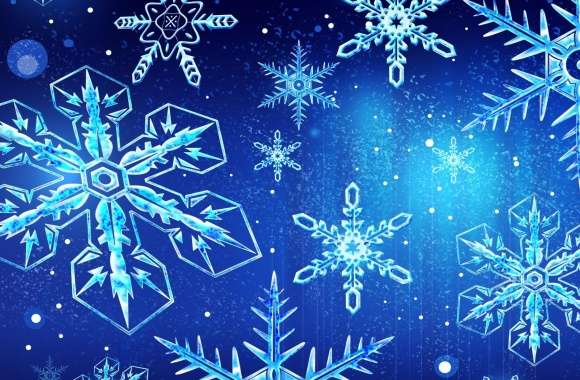 Blue Snowflakes New Year