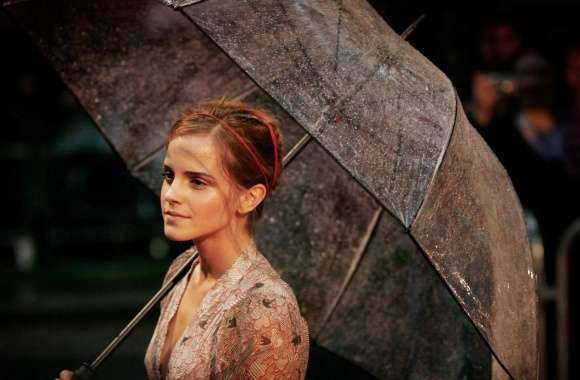 Emma Watson With Umbrella