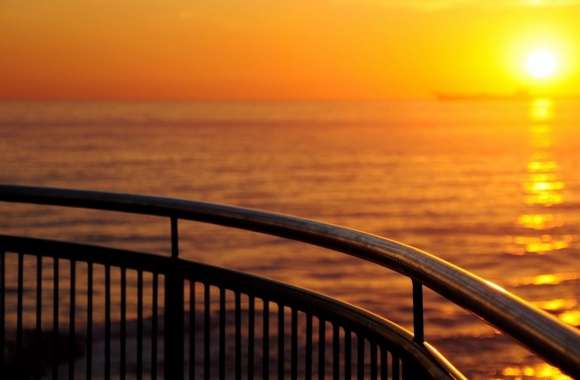 Railing By The Sea wallpapers hd quality